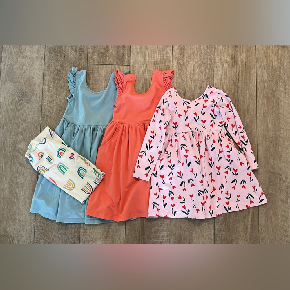 Set of Three Girls' Dresses and Leggings